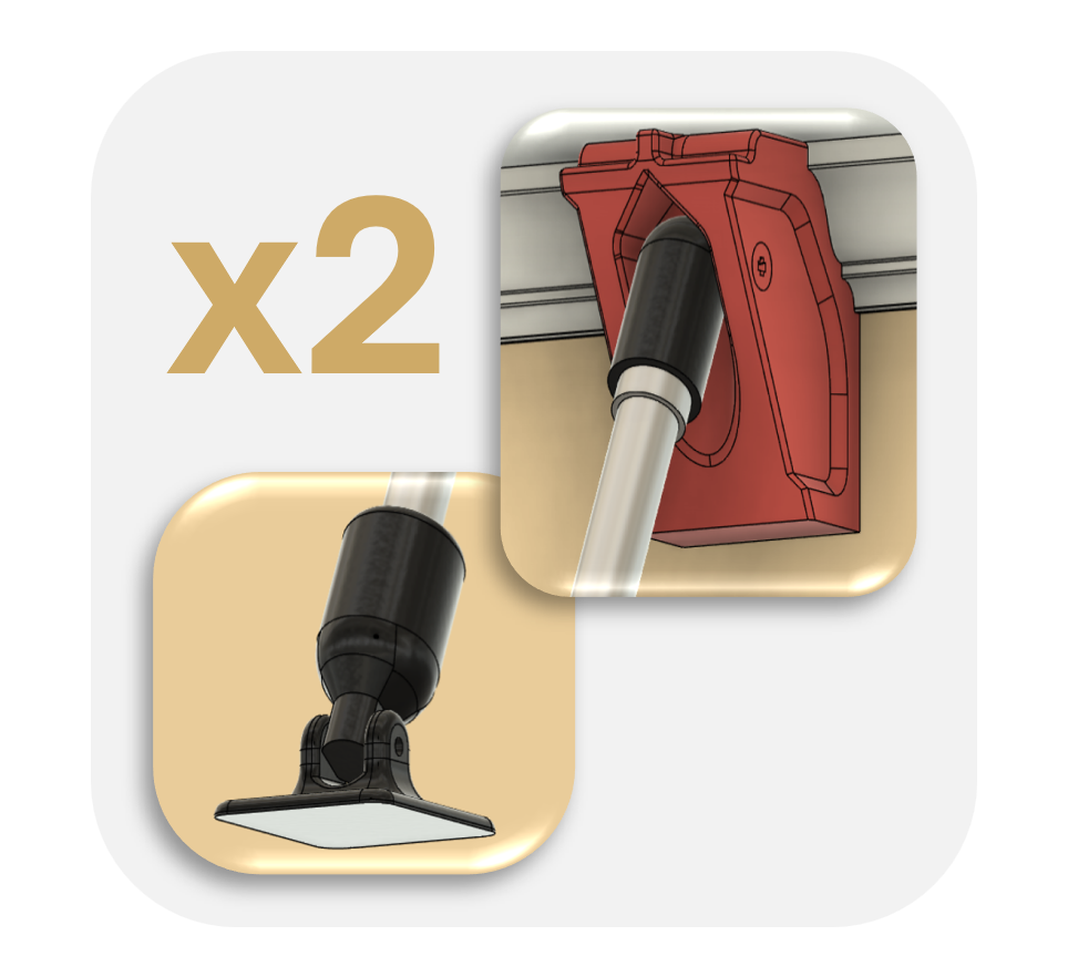 Installation Aid - two and five eights inch molding support jig requiring telescoping pole (sold separately). Dual Kit.