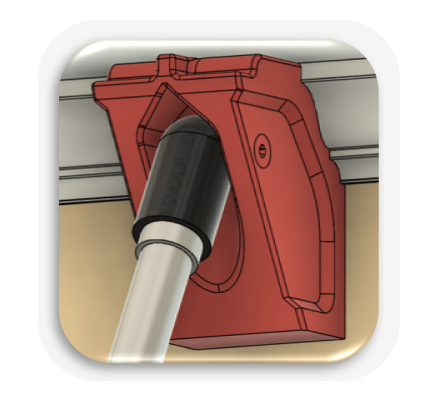 Installation Aid - two and five eights inch molding support jig requiring telescoping pole (sold separately). Two options available. 